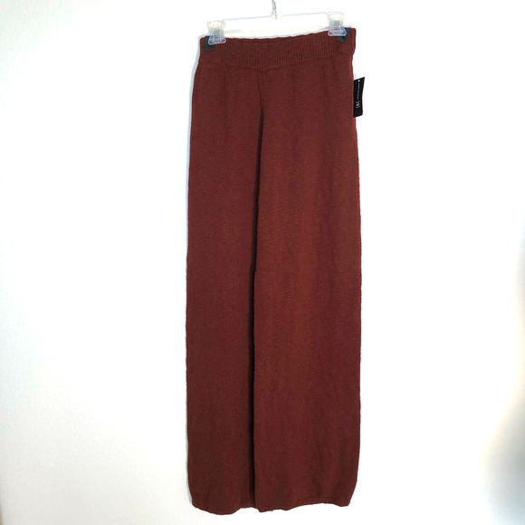 INC International Concepts Cotton Wide-Leg Sweater Pants In Deep Sienna -M - Picture 2 of 5
